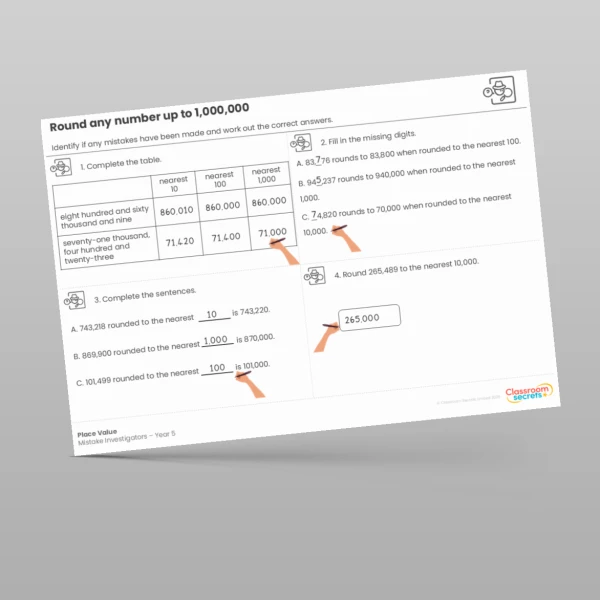 An image of the Place Value Mistake Investigators Resource