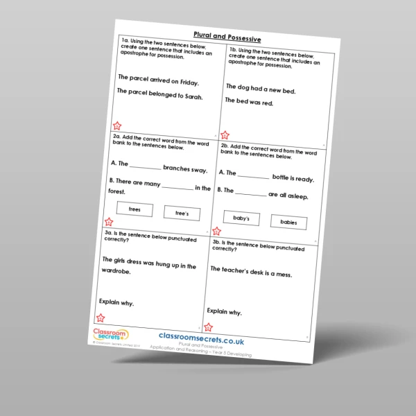An image of the Plural and Possessive Application and Reasoning Resource