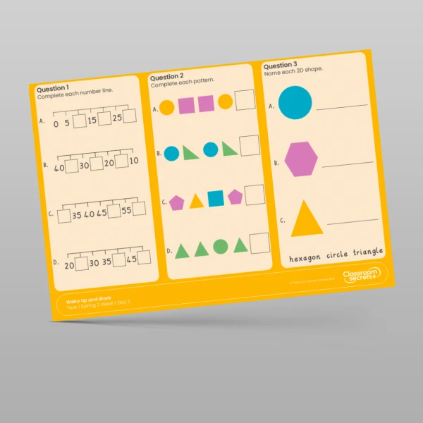 An image of the Spring 2 Week 1 Wake Up and Work Resource