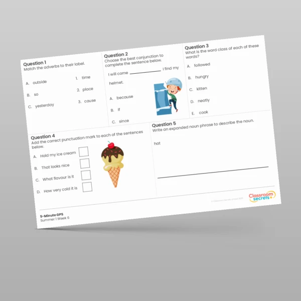 An image of the 5-Minute GPS Summer 1 Week 6 Resource