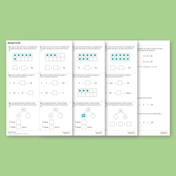 An image of the Bonds to 10 Varied Fluency Resource