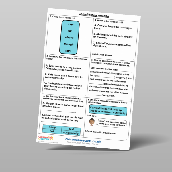 Year 4 Consolidating Adverbs Mixed Activity Resource | Classroom Secrets