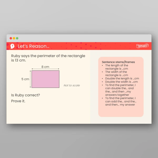 An image of the Perimeter of a Rectangle Teaching PPT Resource