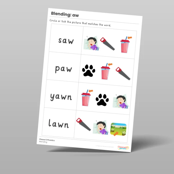 An image of the Phonics Blending Activities aw Resource