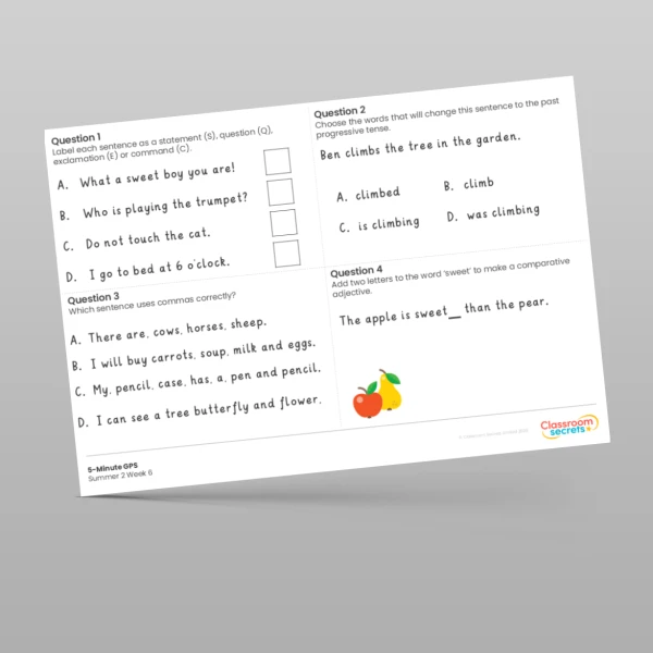 An image of the 5-Minute GPS Summer 2 Week 6 Resource