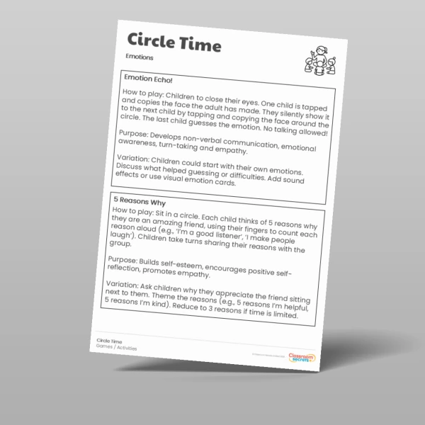An image of the Circle Time Activities Resource