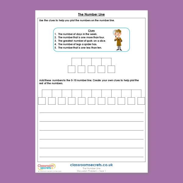 Year 1 The Number Line Place Value within 10 Discussion Problem
