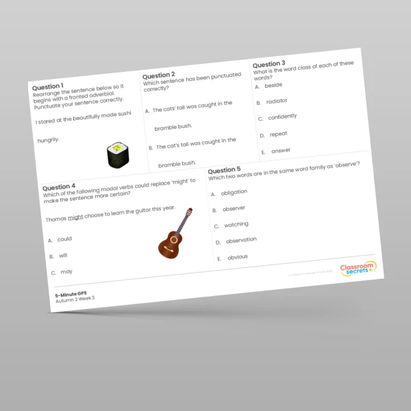 An image of the 5-Minute GPS Autumn 2 Week 3 Resource