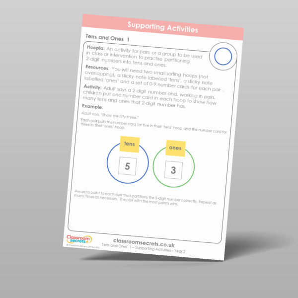 Year 2 Tens And Ones 1 Supporting Activity Resource | Classroom Secrets