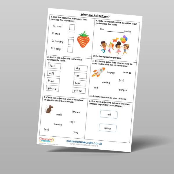 An image of the What are Adjectives? Mixed Activity Resource