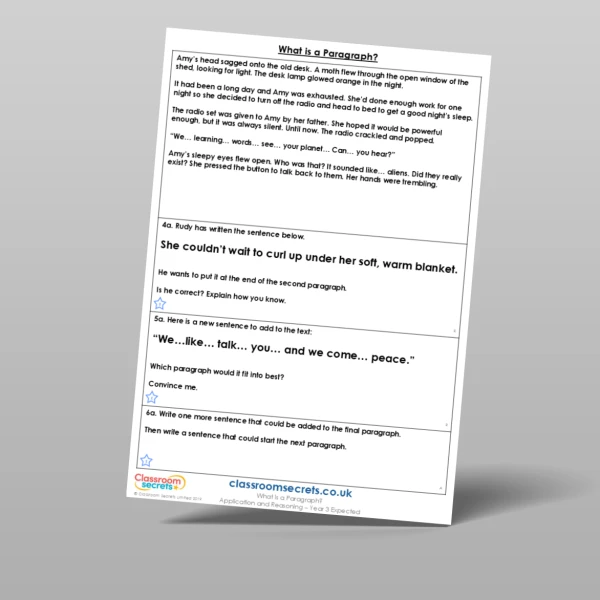An image of the What is a Paragraph? Application and Reasoning Resource