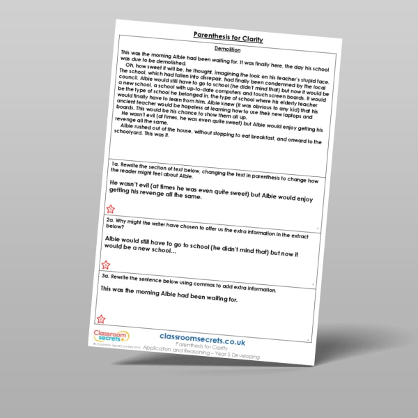 An image of the Parenthesis for Clarity Application and Reasoning Resource