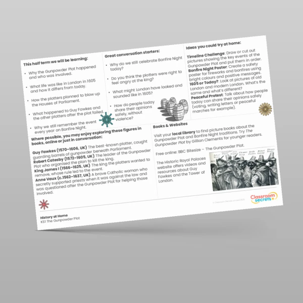 An image of the The Gunpowder Plot History at Home Resource