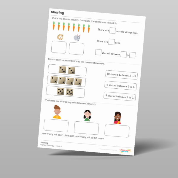 Year 1 Sharing Varied Fluency Resource | Classroom Secrets