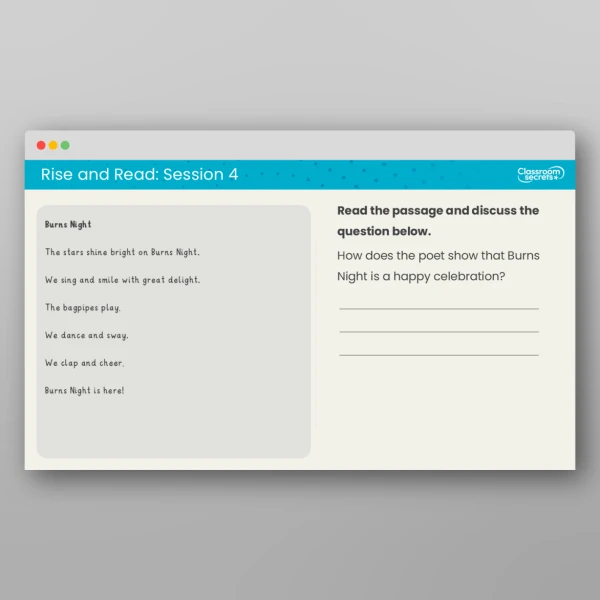 An image of the Rise and Read Burns Night Resource