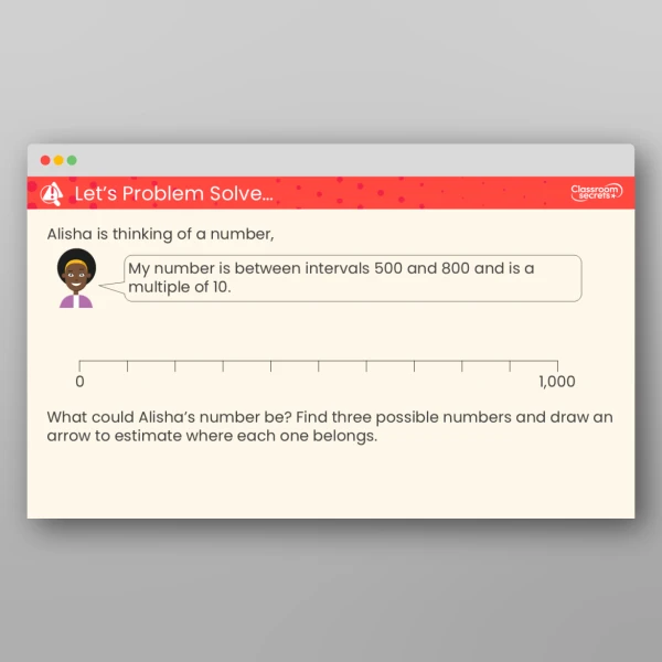 An image of the Estimate on a Number Line to 1,000 Teaching PPT Resource