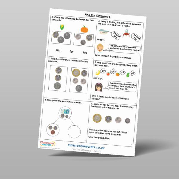 Year 2 Find The Difference Mixed Activity Resource | Classroom Secrets