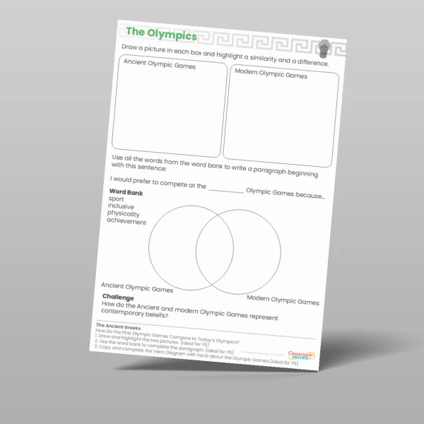 An image of the Lesson 5: How Do the First Olympic Games Compare to Today's Olympics? Worksheet Resource