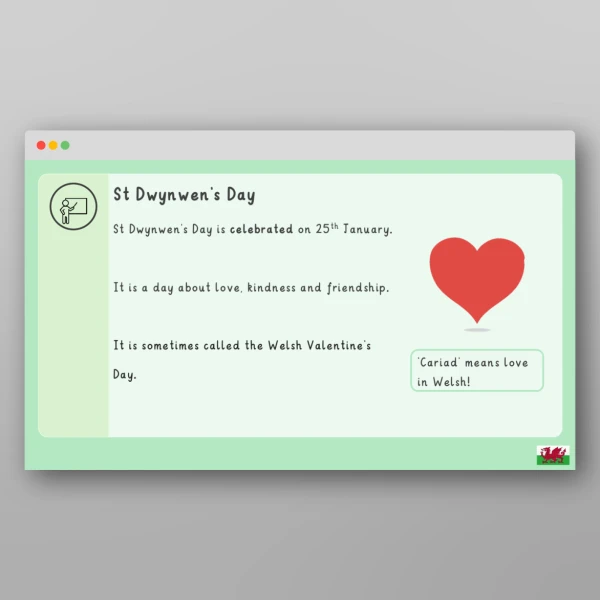 An image of the St Dwynwen's Day Introductory PPT Resource