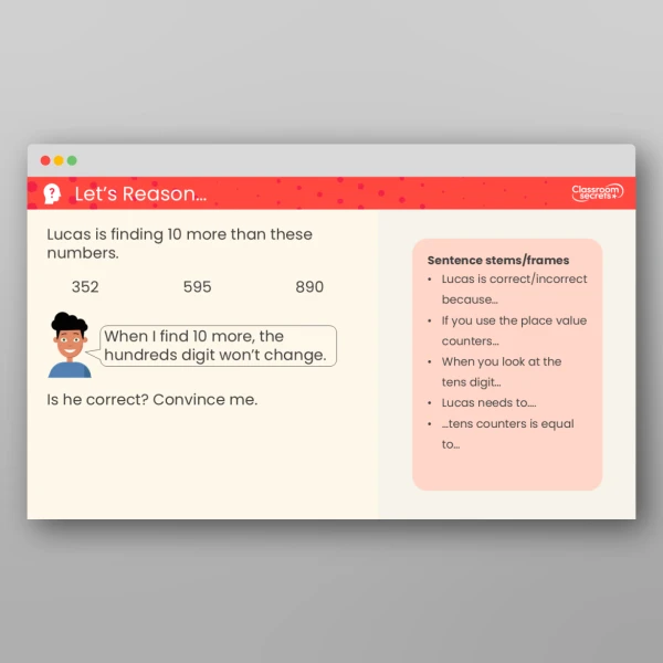 An image of the Find 1, 10 or 100 More or Less Teaching PPT Resource