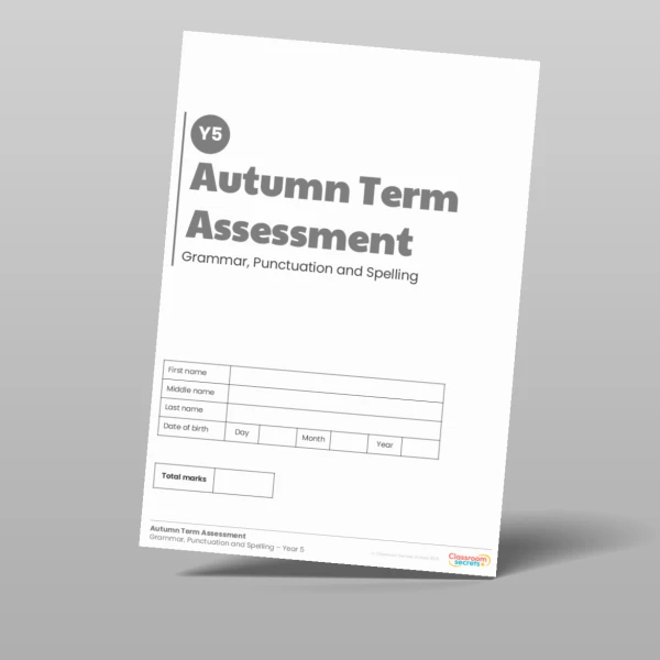 An image of the Autumn Term GPS Assessment Resource