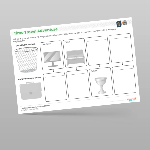 An image of the Time Travel Adventure - The Anglo-Saxons, Picts and Scots Resource
