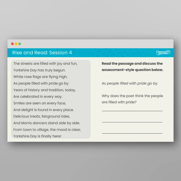 An image of the Rise and Read Yorkshire Day Resource