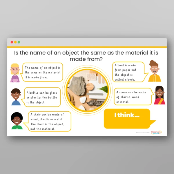 An image of the Everyday Materials Concept Cartoons Resource