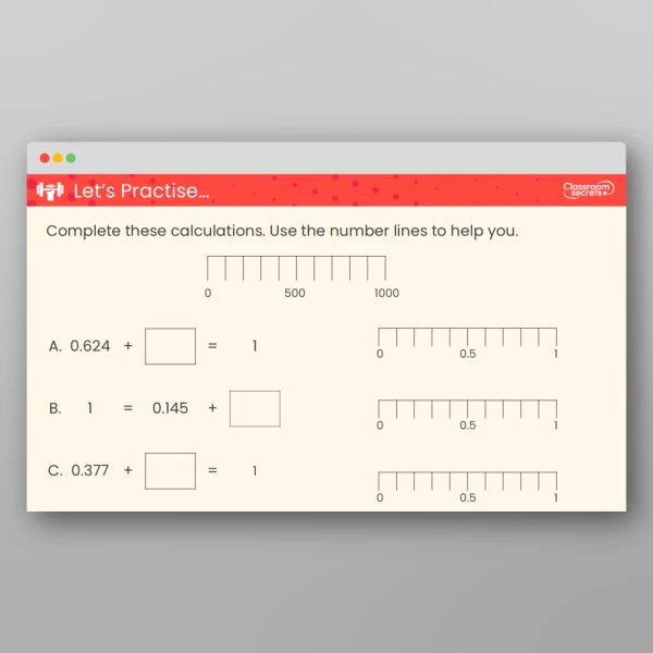 An image of the Complements to 1 Teaching PPT Resource