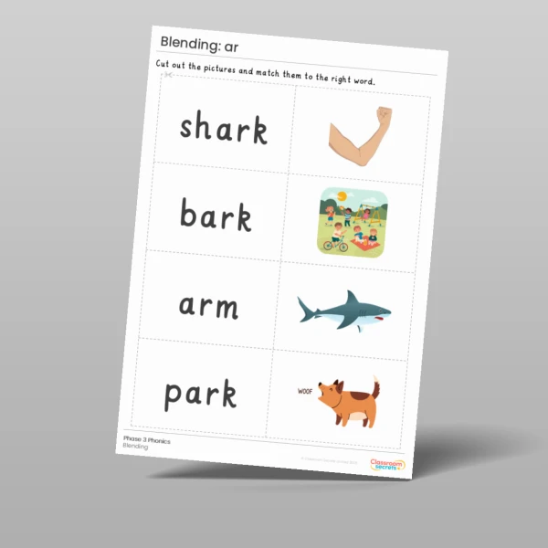 An image of the Phonics Blending Activities: ar Resource