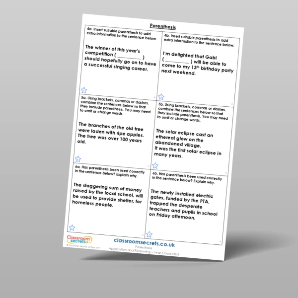 An image of the Parenthesis Application and Reasoning Resource