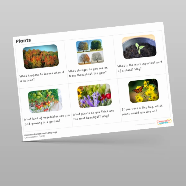 An image of the Plants Conversation Cards Resource