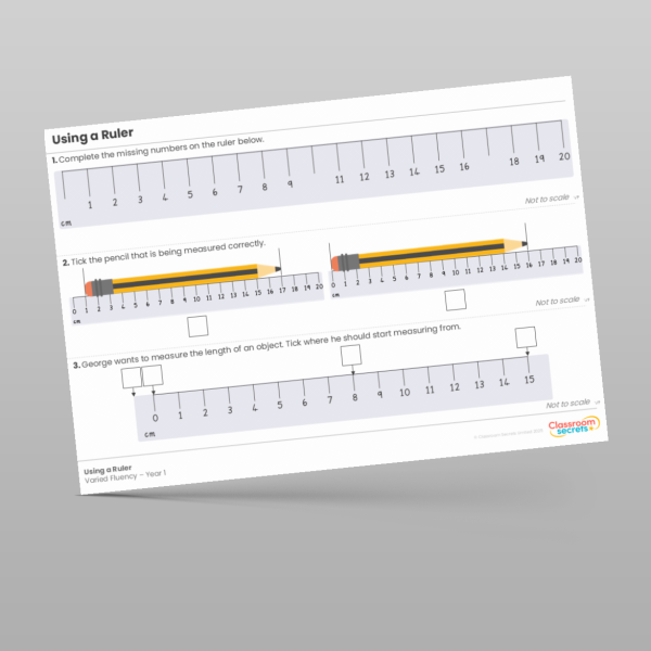 Year Ruler Year 1 Using A Ruler Varied Fluency Resource | Classroom Secrets