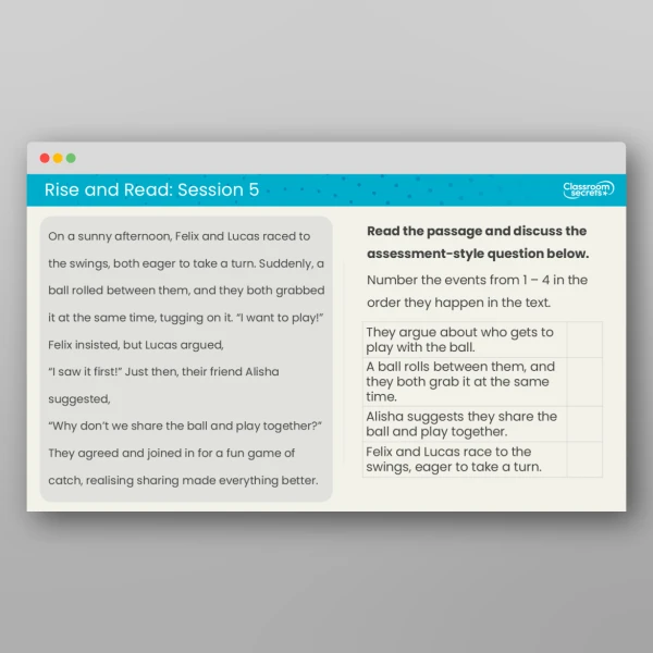 An image of the Rise and Read Set 3 Resource