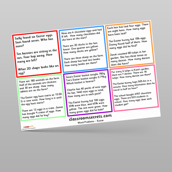 KS1 And Ks2 Easter Word Problems Early Morning Work Resource ...