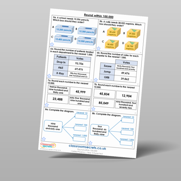 Year 5 Round Within 100 000 Varied Fluency Resource | Classroom Secrets