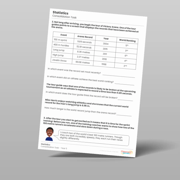 An image of the Statistics Consolidation Task Resource