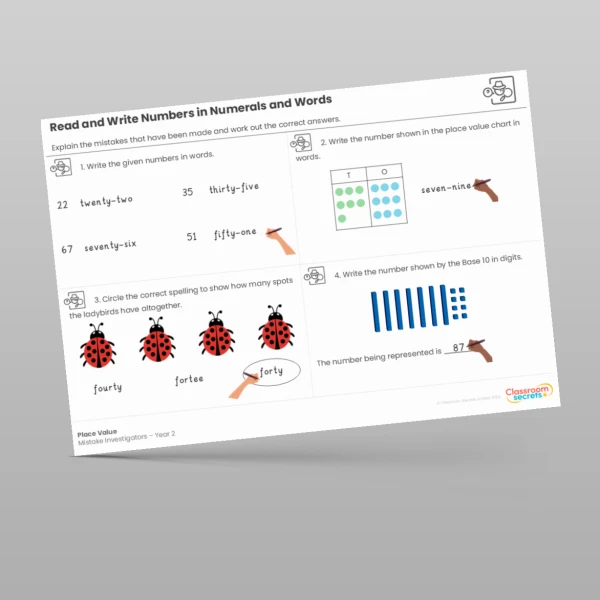An image of the Place Value Mistake Investigators Resource