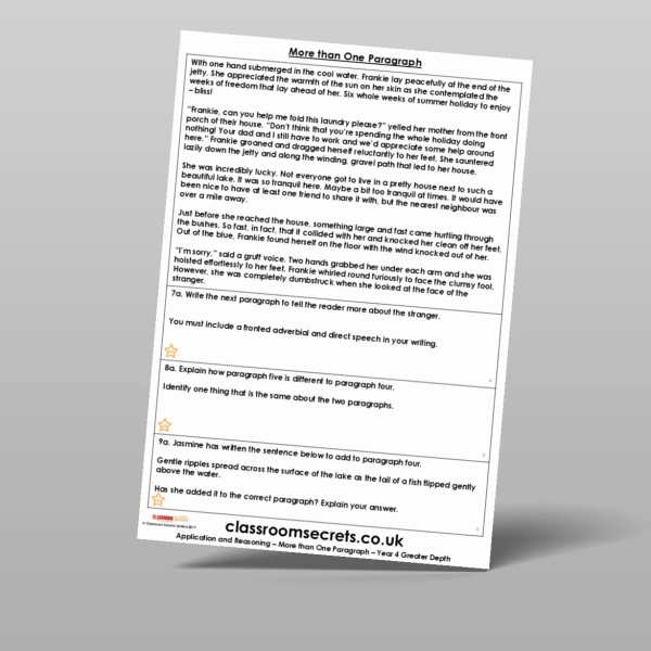 An image of the More than One Paragraph Application and Reasoning Resource
