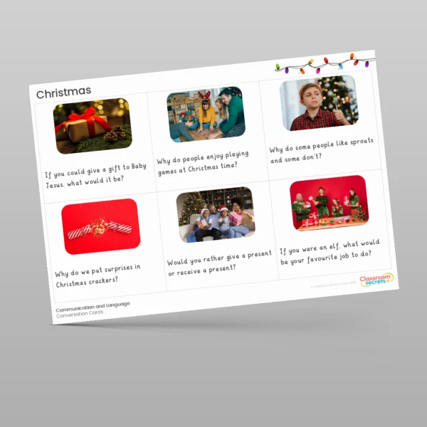 An image of the Christmas Conversation Cards Resource