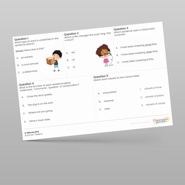 An image of the 5-Minute GPS Summer 1 Week 5 Resource