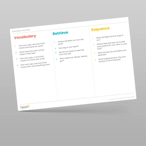 An image of the Reading Skills - Exercise and Your Heart Resource