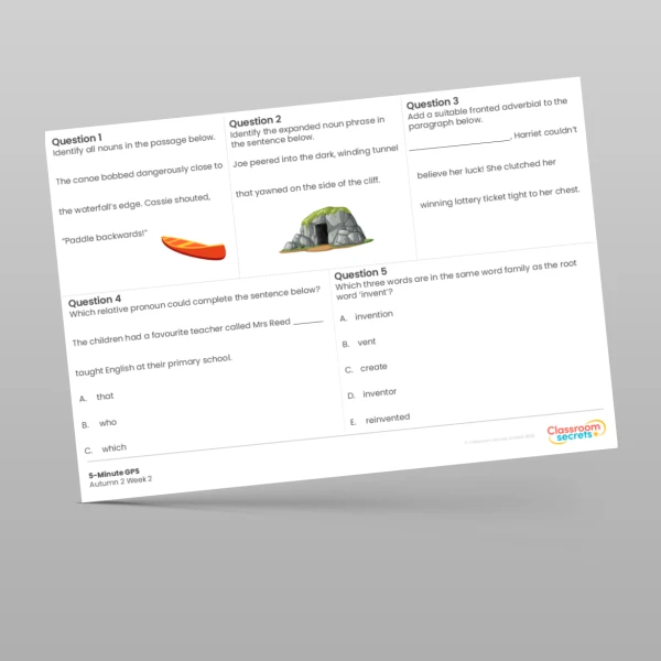 An image of the 5-Minute GPS Autumn 2 Week 2 Resource