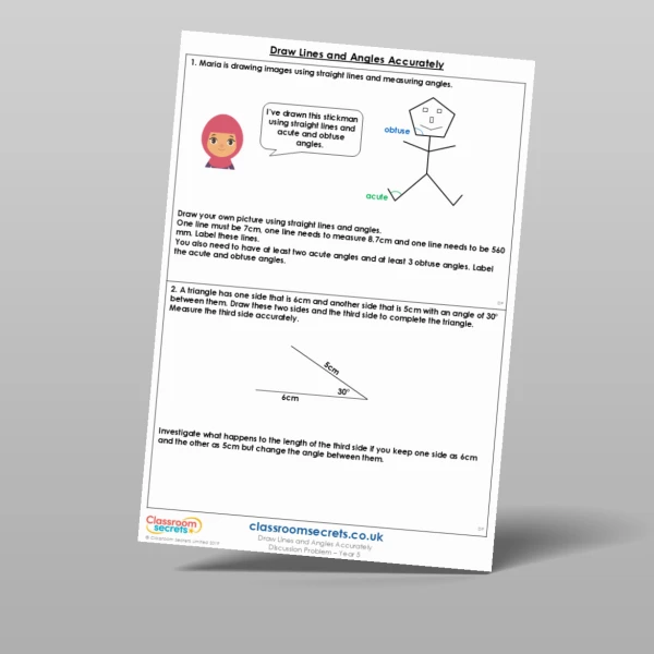 An image of the Draw Lines and Angles Accurately Discussion Problem Resource