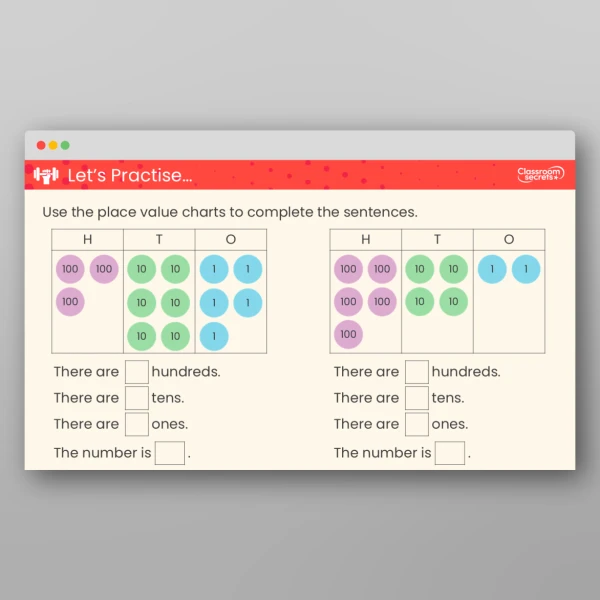 An image of the Hundreds, Tens and Ones Teaching PPT Resource