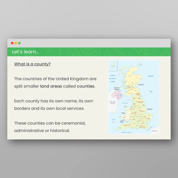 An image of the Counties of the United Kingdom Geography PPT Resource