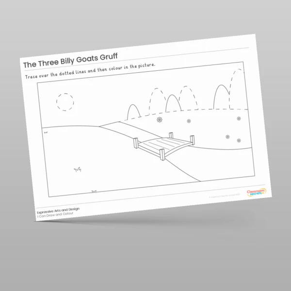 An image of the The Three Billy Goats Gruff I Can Draw and Colour Resource