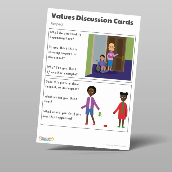 An image of the Respect Discussion Cards and Task Resource