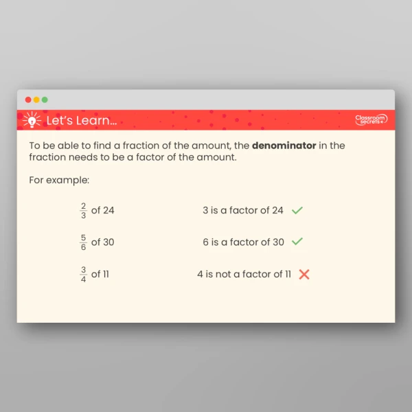 An image of the Use Fractions as Operators Teaching PPT Resource