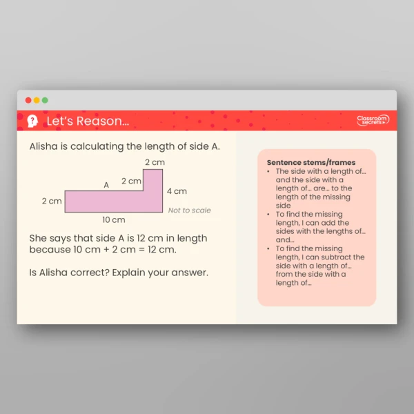 An image of the Calculate the Perimeter of Rectilinear Shapes Teaching PPT Resource